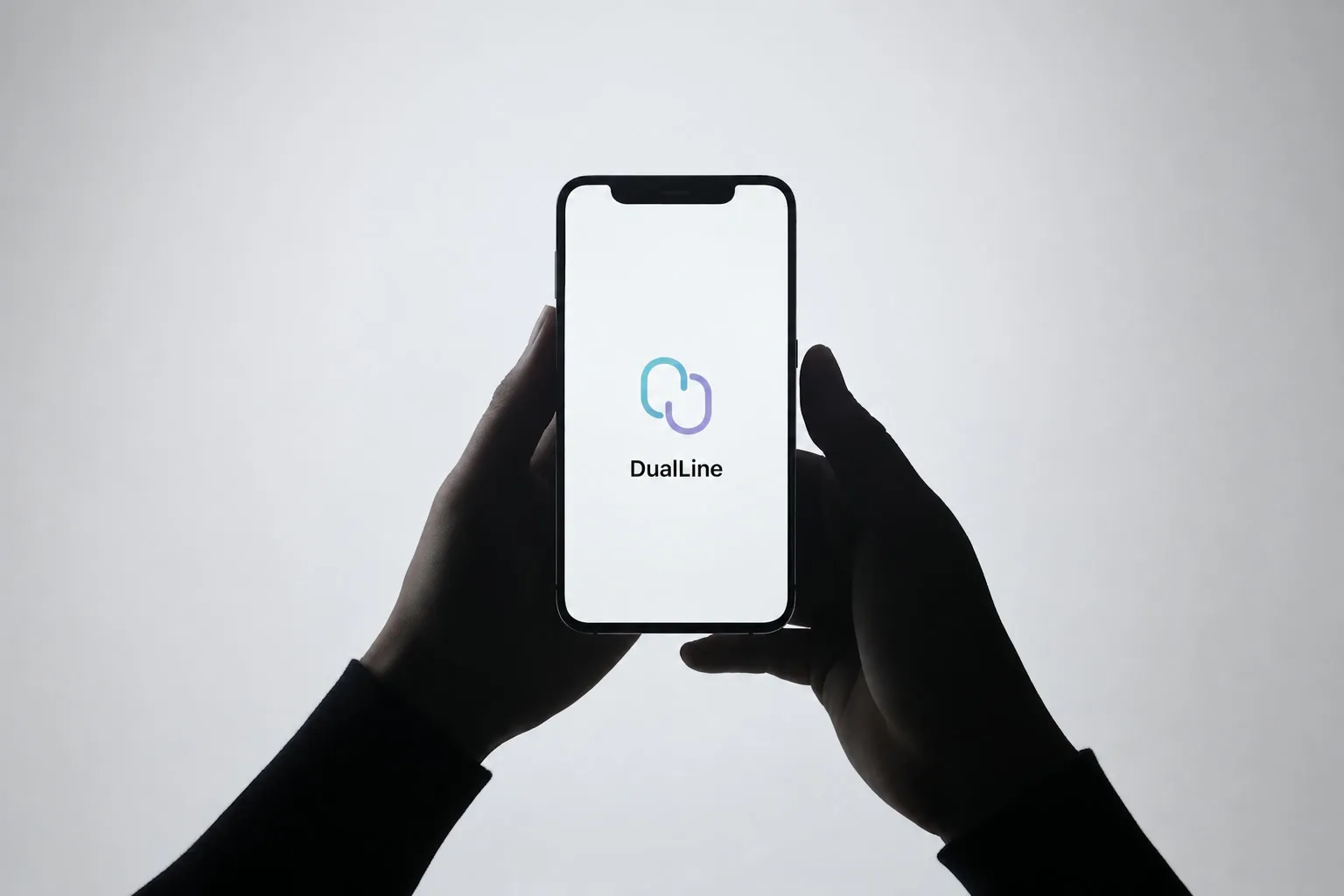 A phone displaying the DualLine twin SIM symbol